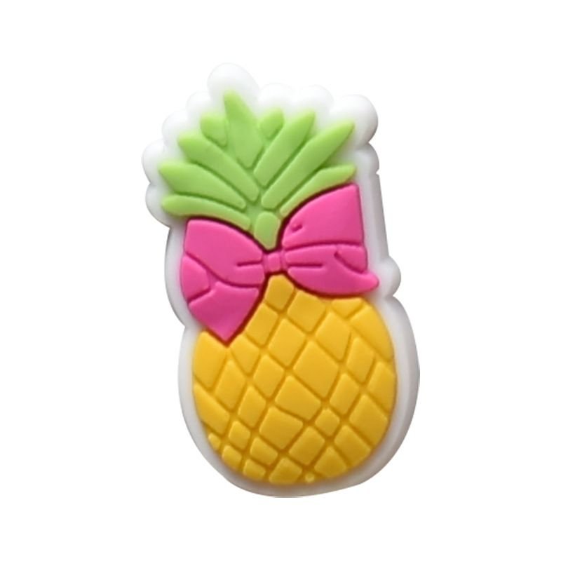 Cartoon Cute Floral Coconut Tree Summer Series PVC Soft Rubber Hole Shoes DIY Accessories Shoe Buckle