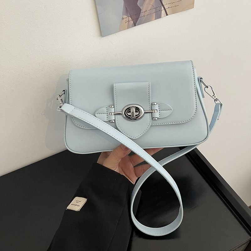 Women Fashion Casual Square Flap Lock Shoulder Bag