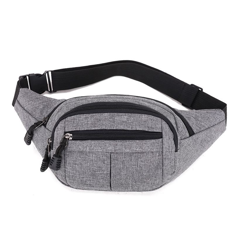 Unisex Casual Multi Pocket Design Solid Color Large Capacity Waist Chest Bag