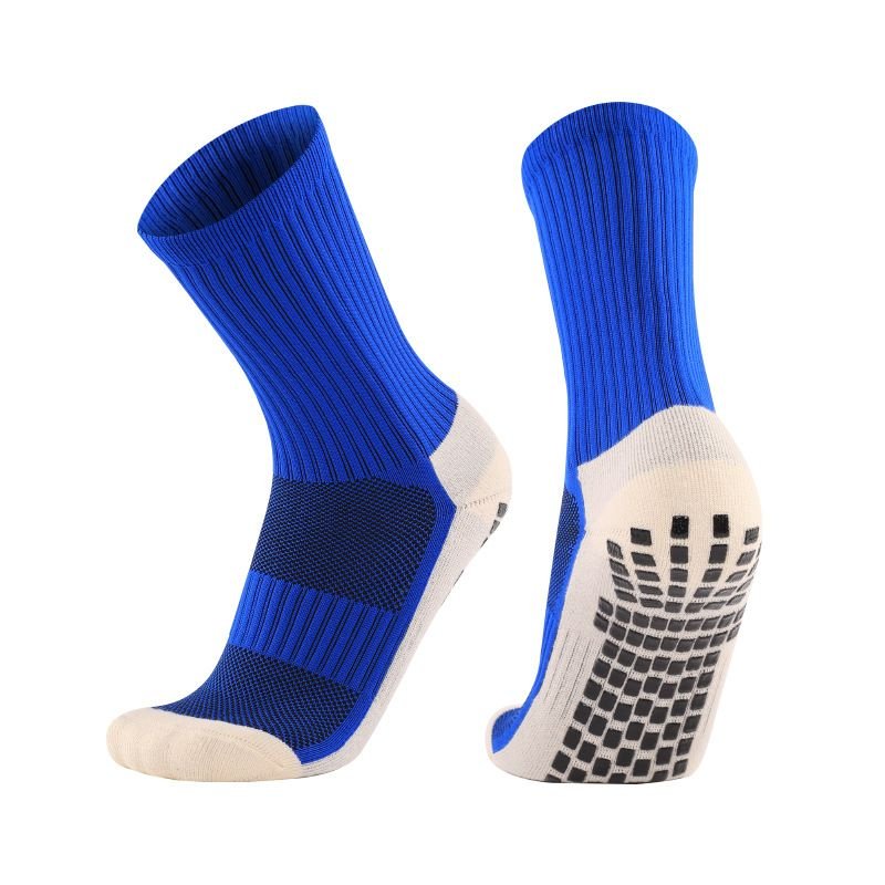 Unisex Color Matching Anti-Slip Thickening Towel Bottom Sport Mid-Calf Socks