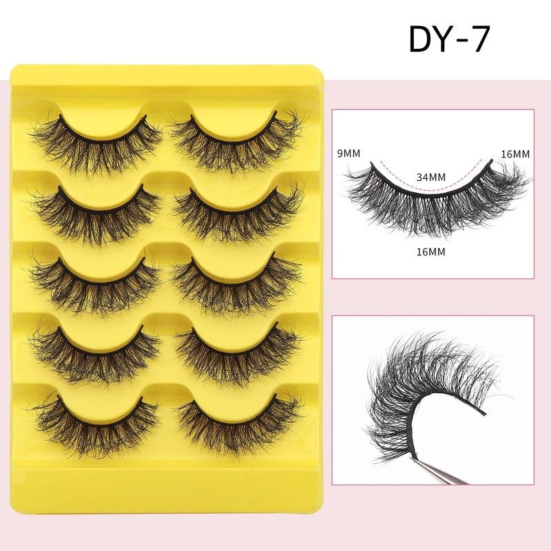 Women Simple Thick Fluffy False Eyelashes Five Pairs