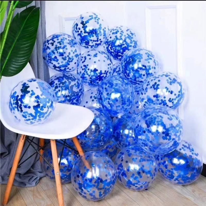 10 Inch Transparent Sequins Balloon Holiday Party Scene Decoration 50-Bag